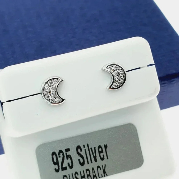 "#925 Sterling Silver CZ Stud Earrings for Women/Girl, US925P1023 - Picture 7 of 11